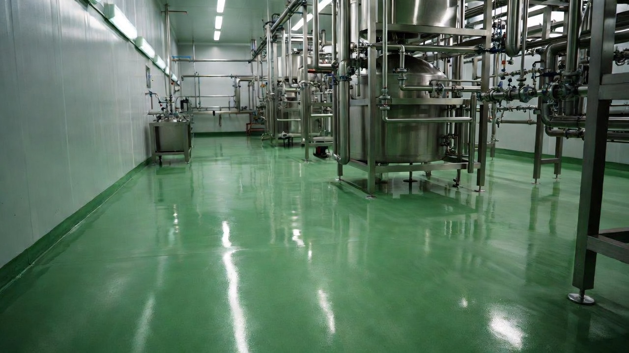 พื้นพียูในโรงงาอุตสาหกรรม