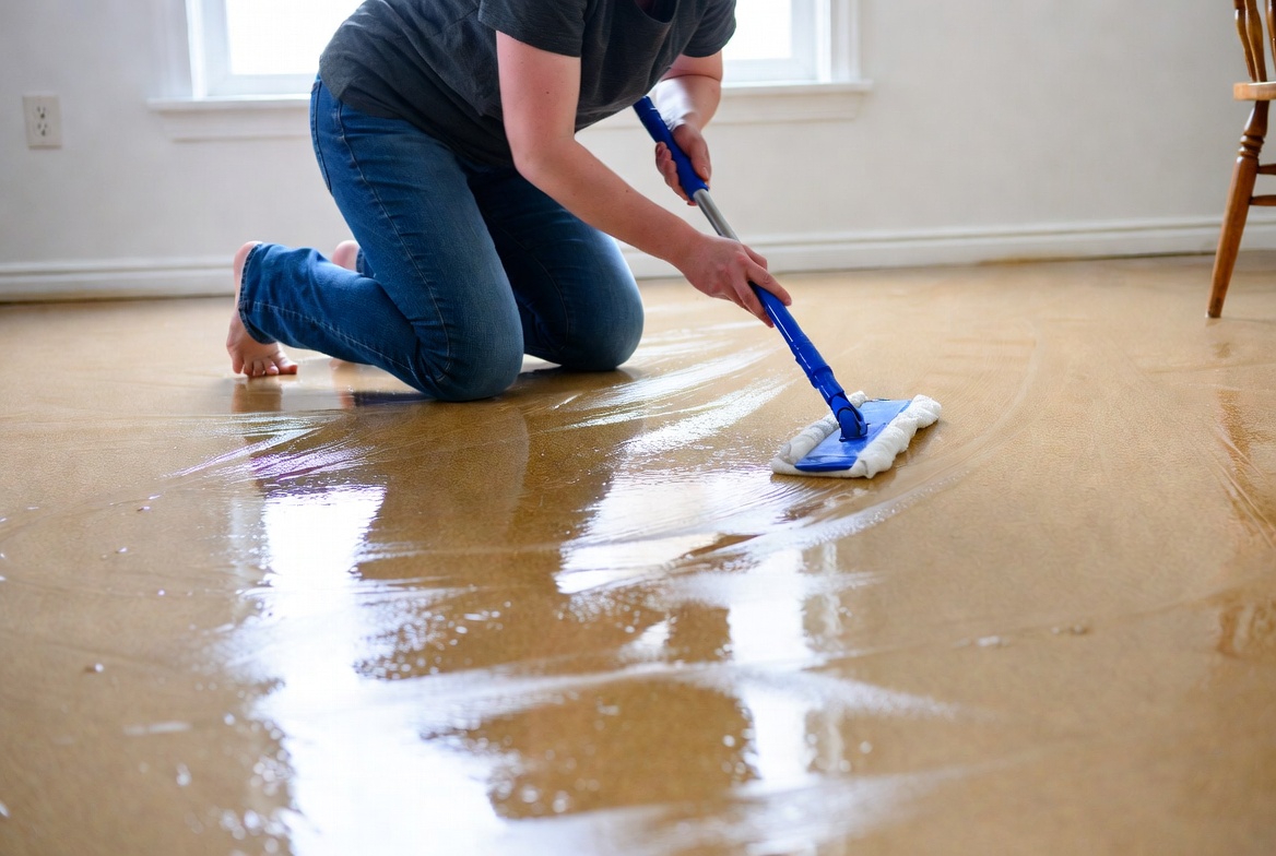 ทำความสะอาดพื้นพียู