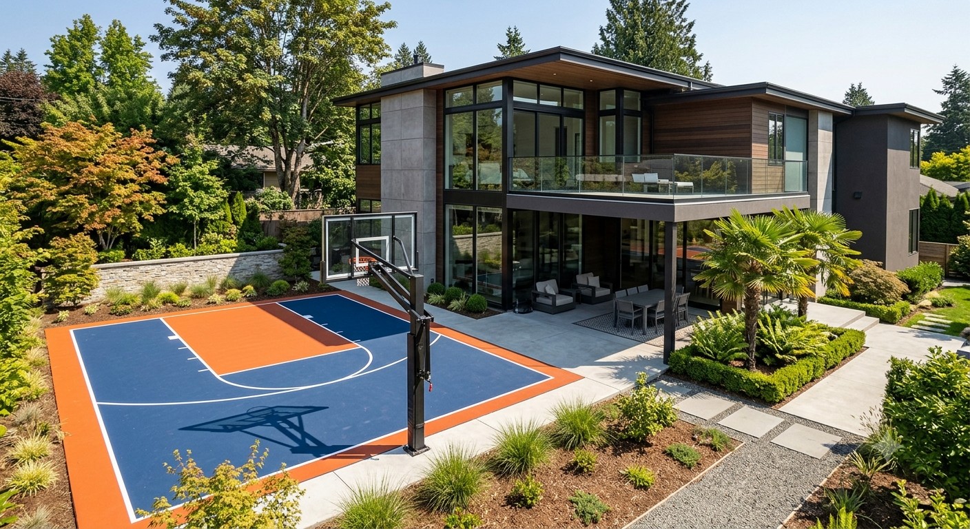 สนามบาส-Half-Court-สำหรับบ้านพักอาศัย